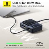 Bộ Sạc Để Bàn 3C+U Baseus NOMOS 5-in-1 140W (Qi2 Wireless Charging, Retractable Cable, Digital Display) 