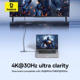  Hub Chuyển Đa Năng Baseus UltraJoy Series 6-Port HUB AIR Space Grey (Type-C to HDMI4K@30Hz/60Hz*1+USB3.0*2+USB2.0*1+Type-C3.0*1+PD*1) 