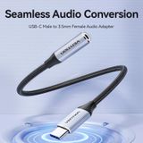  Jack Chuyển Âm Thanh Type-C to 3.5mm VENTION BID (Male to Female, DAC Chip, OMTP&CTIA, 96KHz@16bit, SNR 92dB, 0.1m) 