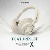  Tai Nghe Chụp Tai Bluetooth HiFuture FutureTour X (Bluetooth v5.4, 35H, AI Enhanced Crystal-Clear Call, Hybrid ANC) 