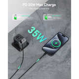  Củ Sạc Du Lịch 3C+2A AUKEY PA-TA07A 35W (US/AU/UK/EU, + AC Socket) 