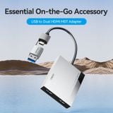  Bộ Chuyển Đổi USB/Type-C to Dual HDMI 4K MST VENTION ACX (Hỗ trợ DisplayLink, 4K@60Hz) 
