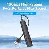  Hub Mở Rộng Kết Nối Đa Năng 5-in-1 VENTION CHS/CHY (0.15m, USB/Type-C to USB-C 3.2 Gen2*2, USB-A 3.2 Gen2*2, USB-C 5V/3A, 10Gbps) 