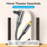  Dây cáp audio quang 90⁰ chất lượng cao VENTION BKD (Optical Fiber Braided Audio) 