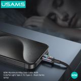  Cáp Sạc Nhanh bọc dù siều bền C to C USAMS SJ752 60W (Colorful Light, 480Mbps, 1.2m) 