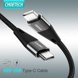  Cáp sạc nhanh C to C CHOETECH XCC-1003/XCC-1004 PD 60W Fast Charge & Data Cable (XCC-1003 (1.2m)/XCC-1004 (2m), Vải dù siêu bền) 