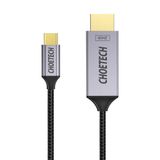  Cáp chuyển C to HDMI2.0 Choetech XCH-1804 xuất Video 4K@60Hz cho Laptop/Macbook/iPad/Tablet/Smartphone (XCH 1804, 1.8m, Type C to HDMI Male, Đầu gập chữ L) 