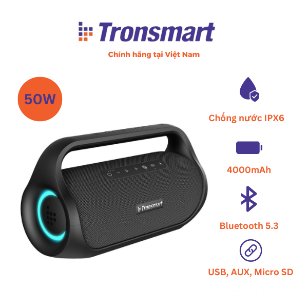 Tronsmart Bang Mini Speaker 50W Portable Party Speaker with Bluetooth 5.3  NFC