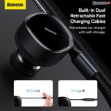  Tẩu Sạc Nhanh Kèm Cáp Dây Rút 2 Đầu Type C + Lightning Baseus Enjoyment Retractable 2 in 1 Car Charger 30W 