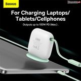  Cáp Sạc Đa Năng Baseus Traction Series Retractable 3-in-1 Fast Charging Cable Desktop Organizer (Type-C to M+L+C 100W 1.7m) 