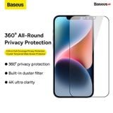  Kính Cường Lực Full HD 4K Chống Nhìn Trộm Cho iPhone 14/16 Series Baseus 0.3mm Full-Coverage Privacy Protection Crystal Tempered Glass Screen Protector (HD Anti Peeping) 