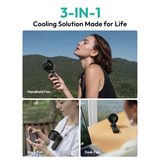  Quạt Cầm Tay AECOOLY Halo 02 5000mAh (7000rpm, 22H, 5-Speed Level Adjustment, Dual Air Channels, Ultra-High Wind Power, Foldable and placed on the desktop, Versatile Handheld/Desktop/Hanging Usage) 