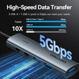  HUB Mở Rộng Đa Năng 5-in-1 VENTION TGX (USB-A to USB-C 3.2 Gen 1*1/USB 3.0*3/USB-C*1, 0.15M) 