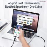  Cáp sạc nhanh 2 đầu tích hợp Baseus Twins 2 in 1 dùng cho Android/ iPhone/ iPad/ Macbook (Type C to Type-C/ Lightning, 60W PD/ QC3.0 Quick Charge & Sync Data Cable) 