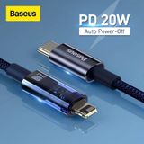  Cáp Sạc nhanh Tự Ngắt Gen2 Baseus Explorer Series cho iPhone/iPad (Type C to Lightning Auto Power-Off, PD 20W Fast Charging Data Cable) 