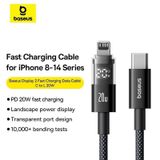  Cáp Sạc Nhanh C to Lightning Baseus Display 2 20W (Digital Display, 480Mbps) 