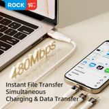  Cáp Sạc Nhanh 3 Đầu ROCK G20 Transparency Series 3 in 2 Multifunctional Fast Charging Cable 