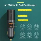  Tẩu sạc nhanh mở rộng 120W Baseus Share Together Fast Charge dùng cho xe hơi (120W, TypeC/USB Port, QC/PD3.0 Car Quick Charger with Cigarette Lighter Expansion Port) 