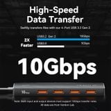  HUB Mở Rộng Đa Năng 5-in-1 VENTION CHO (USB to 4*USB3.2 Gen2 10Gbps, 1*USB-C External Power Support) 