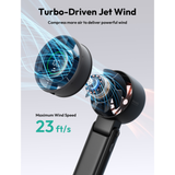  Quạt Cầm Tay AECOOLY Halo 02 (7000rpm, 5000mAh/3600mAh, Dual Air Channels, Ultra-High Wind Power, Foldable and placed on the desktop, Versatile Handheld/Desktop/Hanging Usage) 
