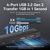  Hub Mở Rộng Kết Nối Đa Năng 5-in-1 VENTION CHS/CHY (0.15m, USB/Type-C to USB-C 3.2 Gen2*2, USB-A 3.2 Gen2*2, USB-C 5V/3A, 10Gbps) 