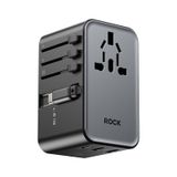  Củ Sạc Nhanh Đa Năng Du Lịch Toàn Cầu ROCK Travel Adapter 70W (EU/UK/AU/US, with Type-C Built-in Retractable Cable) 