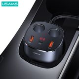  Tẩu Sạc Cho Ô Tô C+2A+2 Tẩu Nối Dài USAMS CC151 C28 245W (Digital Display Voltage) 