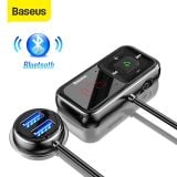  Bộ tẩu sạc đa năng trên xe hơi Baseus T Typed S-16 Wireless MP3 Car Charger (3.5mm, TF card, USB*2, LED screen, Hi-Fi sound quaility) 