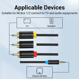  Dây cáp âm thanh chất lượng cao 2.5MM Male to 3-Male RCA VENTION BCCBG (1.5M, 2.5MM to RCA) 