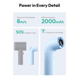  Quạt Cầm Tay AECOOLY Aero (2000mAh, 8H, 4 Speed Settings, LED Digital Display, 15000RPM) 