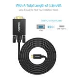  Cáp chuyển Type C sang VGA Choetech XCV-1801 Full HD Video Cable (1.8m, PVC Cable, USB Type C to VGA Adapter Cable, Full HD1080p @60Hz) 