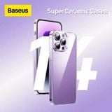  Combo Ốp Lưng  Kính Cường Lực iPhone 14 Series Baseus SuperCeramic Series Glass Case (Combo Ốp lưng kèm Cường lực) 