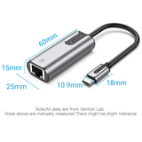  Bộ chuyển đổi USB-C to Gigabit Ethernet VENTION CFNHB (1Gbps, Aluminum Alloy Type) 