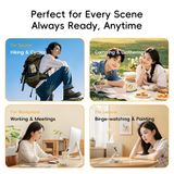  Loa Di Động Bluetooth Kiêm Giá Đỡ Điện Thoại ROCK Bluetooth Speaker with Phone Stand (Bluetooth v5.4, 1500mAh, 3.5H, A2DP, AVCTP, Built-in Carry Strap, Desk Phone Stand, Dual-Axis Stability, Hi-Fi Sound, Dual Symmetrical, 360° Surround Sound) 