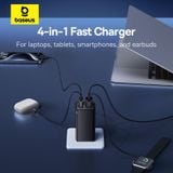  Củ Sạc Nhanh Baseus GaN6 Pro Fast Charger 2C+2U 100W (With Mini White Cable Type-C to Type-C 100W(20V/5A) 1m Black) 