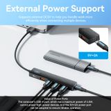  HUB Mở Rộng Đa Năng 5-in-1 VENTION CHO (USB to 4*USB3.2 Gen2 10Gbps, 1*USB-C External Power Support) 