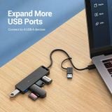  Hub Mở Rộng Kết Nối 2-in-1 USB3.0/Type-C to USB3.0 VENTION CHT (5Gbps, 4*USB 3.0) 