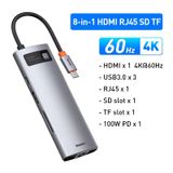  Hub Mở Rộng Đa Năng Baseus StarJoy Type-C HUB Adapter Cho Macbok Laptop Smartphone 4K/60Hz 