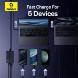  Bộ Sạc Nhanh Baseus Digital GaN Desktop Fast charger 3C+U+DC 240W App Control Dùng Cho iPhone Samsung Macbook Lenovo HP 