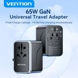  Củ Sạc Nhanh Đa Năng Du Lịch Toàn Cầu 2C + 2A VENTION FJF 65W (65W/65W/60W/5W) 