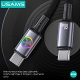  Cáp Sạc Nhanh bọc dù siều bền C to C USAMS SJ752 60W (Colorful Light, 480Mbps, 1.2m) 