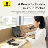  Hub Mở Rộng Kết Nối Đa Năng Baseus Nomos Series 6-in-1 (Dual Fast Charging, Type-C to HDMI 4K@60Hz*1, USB3.2*1, Type-C3.2*1, Type-C3.2 & PD20W*1, USB2.0*1+PD*1) 