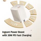  Combo Sạc Nhanh kèm Cáp C to C ROCK Ice²Cube 30W (GaN Charger, Metal Braided Cable Bundle) 