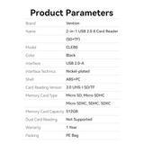  USB OTG 2-in-1 USB 2.0 to Card Reader(SD+TF) VENTION CLE 