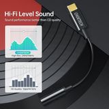  Cáp chuyển âm thanh Type C to Audio AUX3.5mm Choetech AUX003 Audio Adapter (110mm, DAC tích hợp, 24 bit/96kHz Support, Type C to Audio AUX3.5mm Female) 