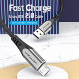  Cáp sạc nhanh Micro USB VENTION COAHF (2A, Micro USB, 1m, Aluminum Alloy Type) 