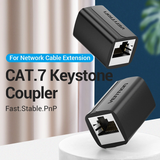  Bộ chia/đầu nối dài cổng mạng LAN VENTION Cat7 FTP Keystone Jack Coupler IPWB0 (RJ45, 100m Stable Transmission) 