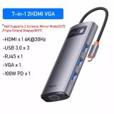  Bộ Hub Mở Rộng Đa Năng Baseus Metal Gleam Multifunctional Gen2 Cho Macbook/Laptop/iPad/Smartphone/Tablet (Gen2 New Upgrade Edition) 