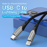  Cáp sạc nhanh C to Lightning VENTION TAC (3A) 