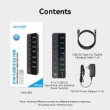  Hub Mở Rộng Kết Nối Đa Năng VENTION CHXB0-EU (USB B 3.0 to USB3.0*7 Hub with Individual Power Switches, DC 5.5mm Power Adapter EU-Plug) 